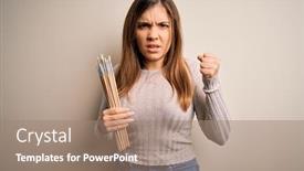  Presentation with artist - Presentation theme featuring young-painter-artist-woman-painting background and a coral colored foreground