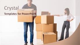  Presentation with divorce - Audience pleasing PPT theme consisting of young-pair-and-many-boxes backdrop and a lemonade colored foreground