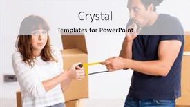  Presentation with divorce - Slide set enhanced with young-pair-and-many-boxes and a  colored foreground