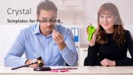  Presentation with pair - Cool new slides with young-pair-in-courthouse backdrop and a soft green colored foreground