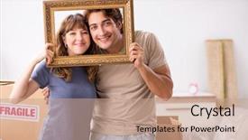  Presentation with moving in - Theme enhanced with young pair moving to new background and a coral colored foreground