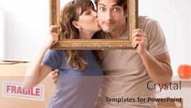  Presentation with moving birthday - Presentation theme consisting of young-pair-moving-to-new background and a coral colored foreground