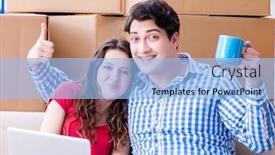  Presentation with pair - Presentation design enhanced with young-pair-moving background and a light blue colored foreground