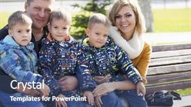  Presentation with adolescent and parents - Slides consisting of young parents and triplets background and a ocean colored foreground