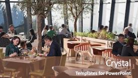  Presentation with children parents - PPT layouts enhanced with young parents enjoying lunch time background and a violet colored foreground