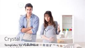  Presentation with expecting parents - Theme enhanced with young-parents-expecting-their-first background and a white colored foreground