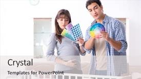  Presentation with expecting parents - Theme featuring young parents expecting their first background and a white colored foreground