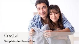  Presentation with expecting parents - Presentation with young parents expecting their first background and a  colored foreground