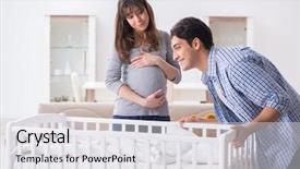  Presentation with expecting parents - Presentation enhanced with young parents expecting their first background and a  colored foreground
