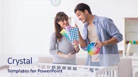  Presentation with expecting parents - Beautiful PPT layouts featuring young parents expecting their first backdrop and a sky blue colored foreground