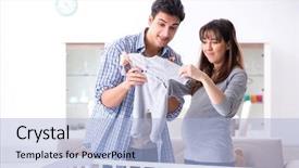  Presentation with expecting parents - PPT layouts having young parents expecting their first background and a light blue colored foreground