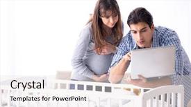  Presentation with expecting parents - Cool new slides with young parents expecting their first backdrop and a  colored foreground