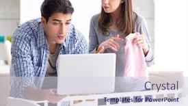  Presentation with expecting parents - Amazing presentation theme having young parents expecting their first baby backdrop and a sky blue colored foreground