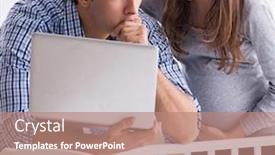  Presentation with expecting parents - Beautiful PPT layouts featuring young parents expecting their first baby backdrop and a coral colored foreground