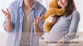  Presentation with expecting parents - Slide deck featuring young-parents-expecting-their-first background and a soft green colored foreground