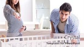  Presentation with expecting parents - Audience pleasing slides consisting of young-parents-expecting-their-first backdrop and a lemonade colored foreground