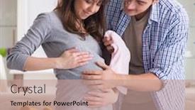  Presentation with expecting parents - Amazing slide set having young-parents-expecting-their-first backdrop and a coral colored foreground