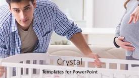  Presentation with expecting parents - Cool new slide set with young-parents-expecting-their-first backdrop and a soft green colored foreground