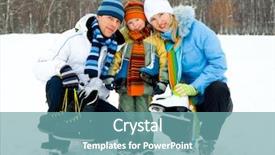  Presentation with skating - Theme featuring young parents going ice skating background and a seafoam green colored foreground