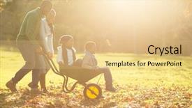  Presentation with children parents - PPT layouts having young parents holding their children background and a  colored foreground