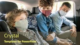  Presentation with masks - Slide set featuring young-parents-in-casualwear background and a tawny brown colored foreground