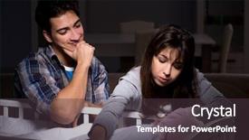  Presentation with newborn baby on his mothers and - Theme consisting of young parents sleepless with newborn background and a tawny brown colored foreground