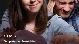  Presentation with neonatal premature newborn baby girl - PPT theme enhanced with young parents sleepless with newborn baby at night background and a tawny brown colored foreground