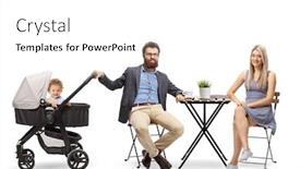  Presentation with baby sitting - Presentation theme enhanced with young-parents-with-a-baby background and a white colored foreground