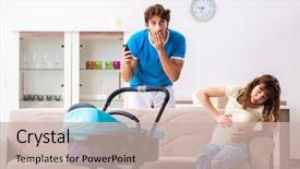  Presentation with expecting parents - Audience pleasing slides consisting of young parents with baby expecting backdrop and a soft green colored foreground