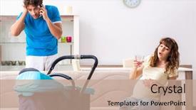  Presentation with expecting parents - Presentation theme consisting of young parents with baby expecting background and a coral colored foreground