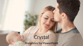  Presentation with baby sleeping - Theme consisting of young parents with sleeping baby background and a coral colored foreground