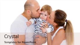  Presentation with stand - Presentation enhanced with young parents with their sweet background and a  colored foreground