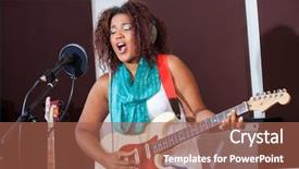 Presentation with singer - Slide deck consisting of young passionate female singer playing background and a red colored foreground