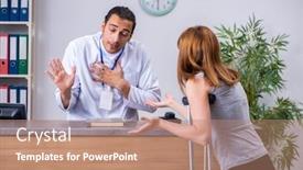  Presentation with moving patient to hospital bed - Slide deck consisting of young-patient-at-the-reception background and a coral colored foreground