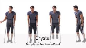  Presentation with trauma - Slide deck with young patient athlete sportsman suffering background and a white colored foreground