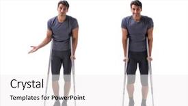  Presentation with trauma - Presentation featuring young patient athlete sportsman suffering background and a white colored foreground