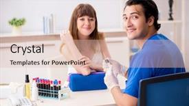  Presentation with blood test - Colorful theme enhanced with young patient during blood test backdrop and a lemonade colored foreground