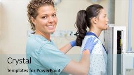  Presentation with xray - Beautiful PPT layouts featuring young patient for chest xray backdrop and a light blue colored foreground