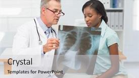  Presentation with doctor office - Presentation design consisting of young patient her chest xray background and a light gray colored foreground