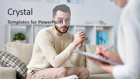  Presentation with paper making - Cool new PPT layouts with young patient of psychotherapist sitting backdrop and a lemonade colored foreground