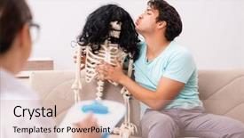  Presentation with relationship - Slide deck enhanced with young patient visiting psychologist background and a  colored foreground