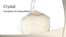  Presentation with coconut water - PPT theme having young peeled coconut with jet background and a white colored foreground