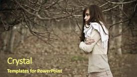  Presentation with dark hallways - Audience pleasing PPT layouts consisting of young pensive woman in dark backdrop and a  colored foreground