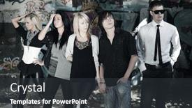  Presentation with graffiti - Audience pleasing PPT layouts consisting of dark blue brick stone texture - young people against a graffiti backdrop and a dark gray colored foreground