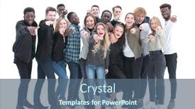  Presentation with forward - Colorful presentation theme enhanced with young-people-are-showing-forward backdrop and a ocean colored foreground