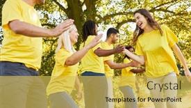  Presentation with sports event - Slide deck with young-people-as-a-successful background and a  colored foreground