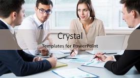  Presentation with new office - Audience pleasing slide deck consisting of young people business - businesspeople discuss a new project backdrop and a mint green colored foreground