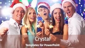  Presentation with club - Cool new slide set with young people celebrating christmas backdrop and a red colored foreground