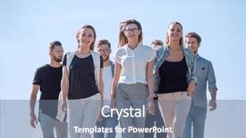  Presentation with stepping - PPT theme having young people confidently stepping forward background and a  colored foreground