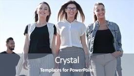  Presentation with stepping - PPT theme enhanced with young people confidently stepping forward background and a gray colored foreground